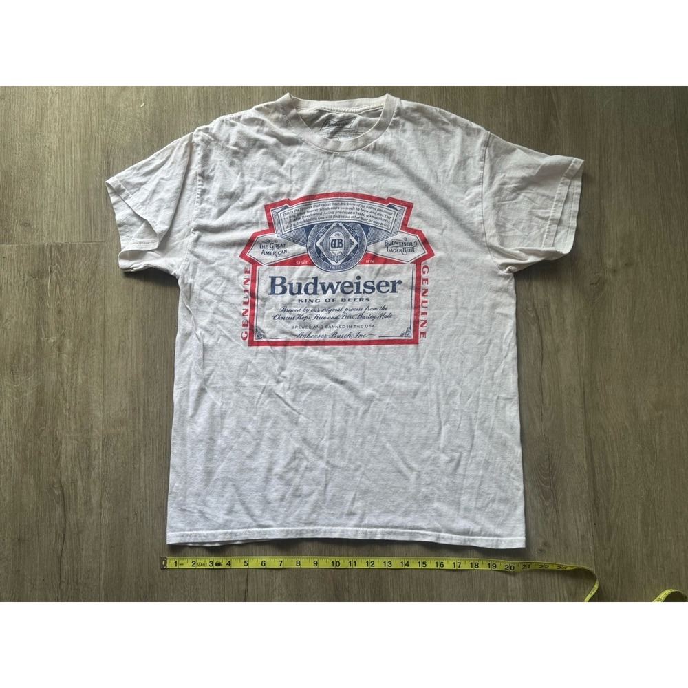 Budweiser King Of Beers Vintage Style Graphic T-Shirt Large